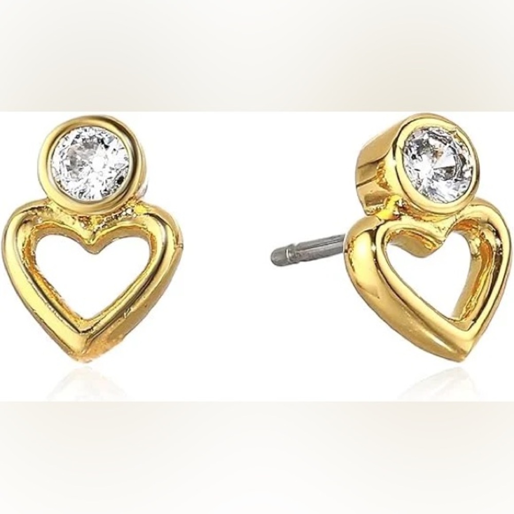 Kate Spade | Womens Cubic Zirconia Shinning Spade Heart Stud Earrings in gold